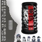 E-Taktik Extreme Çizgili Tokyo Boyunluk Bandana Baf Toka Maske Saçbandı - Standart - Kırmızı - Siyah