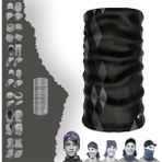 E-Taktik Extreme Gri Baklava Desenli Siyah Boyunluk Bandana Baf Toka Maske Saçbandı - Standart - Siyah - Gri