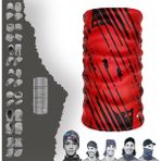 E-Taktik Extreme Kırmızı Desenli Siyah Boyunluk Bandana Baf Toka Maske Saçbandı - Standart - Kırmızı - Siyah