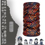 E-Taktik Extreme Turuncu Siyah Çizgi Desenli Boyunluk Bandana Baf Toka Maske Saçbandı - Standart