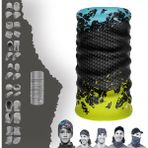 E-Taktik Extreme Üçgen Desenli Sarı Mavi Boyunluk Bandana Baf Toka Maske Saçbandı - Standart - Sarı - Mavi
