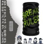 E-Taktik Extreme Yeşil Break The Rules Yazılı Siyah Boyunluk Bandana Baf Toka Maske Saçbandı - Standart