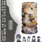 E-Taktik Kar Taneleri Desenli Boyunluk Maske Baf Bandana - Standart - Beyaz-WT32