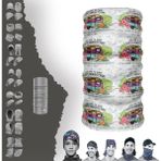 E-Taktik Karavan Temalı Boyunluk Maske Baf Bandana - Standart - Beyaz - Lila
