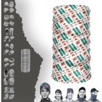E-Taktik Kay Kay Desenli Boyunluk Maske Baf Bandana - Standart - Black-White- Sil