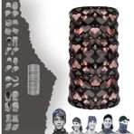 E-Taktik Pembe Küçük Kalpler Desenli Boyunluk Maske Baf Bandana - Standart - Siyah - Oranj