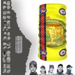 E-Taktik Yunus Polis Operasyon Maske Boyunluk Baf Bandana - Standart - Sarı - Mavi