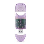 E-tech Collection USB 2.0 SD/SDHC/SDXC Bellek Kartı Okuyucu/Yazıcı - Destek SanDisk Kingston 256GB 128GB 64GB 32GB 16GB SDXC Ultra Extreme SDHC (SADECE Kart Okuyucu, Hafıza Kartı Yok) (Mor, 1 Paket)