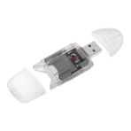 E-tech Collection USB 2.0 SD/SDHC/SDXC Bellek Kartı Okuyucu/Yazıcı - Destek SanDisk Kingston 256GB 128GB 64GB 32GB 16GB SDXC Ultra Extreme SDHC (SADECE Kart Okuyucu, Hafıza Kartı Yok) (Şeffaf, 1 Paket)