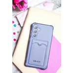 E-TicaShop Samsung Galaxy A35 Kılıf Kartlıklı Köşe Koruma Tasarımlı Renkli Şeffaf G-Kart Kılıf (Lila)