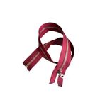 e tuhafiye Koyu Kırmızı Metal Dişli Fermuar (55 Cm)
