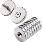E-Woman 50 Adet 25X10/5X5,5 mm Neodyum Mıknatıs Havşa Delikli Magnet Vida Atılabilir N35 Nikel Paslanmaz ( Lisinya )