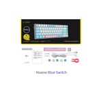 e-yooso Beyaz Mini Mekanik Klavye Z-686 Huano Blue Switch Işıklı