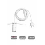 E14 Duylu 4 Metre Arapuarlı, Tuz Lambası Duyu Yaylı (2X0,50) (Beyaz) 65W
