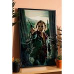 E2 Nova Hermione Granger Özel Tasarım Çerçeveli Tablo - Lüks Harry Potter Savaş Posteri Modern Duvar Dekoru - 30 x 42 - Siyah