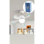 E27 Duy Uyumlu 3’ü 1 Arada 5 Kanatlı LED Fan Ampul Kumandalı 82W Sivrisinek Kovucu 3 Kademe Hız 52cm
