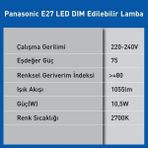 E27 LED Dim Lamba 10.5W 1055LM 2700K - 1 - 10 W - Amber