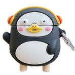 E2m Airpods 1-2. Nesil Sevimli Penguen Uyumlu Kılıf Siyah