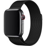 E2M Apple Watch 38-40-41MM Krd-01 Metal Hasır Sıyah Kordon - Siyah