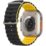 E2M Apple Watch 38-40-41mm KRD-28 Ocean Çift Renkli Kordon Siyah