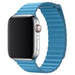 E2M Apple Watch 38-40 mm KRD-06 Deri Bükme Kordon - 2 Mavi