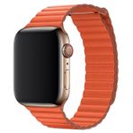 E2M Apple Watch 38-40 mm KRD-06 Deri Bükme Kordon - 2 Turuncu