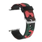 E2M Apple Watch 38-40mm KRD-24 Kamuflaj Kordon Kırmızı