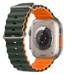 E2M Apple Watch 42-44-45-49mm Çift Renkli KRD-28 Ocean Kordon Asker Yeşili