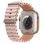 E2M Apple Watch 42-44-45-49mm KRD-28 Ocean Çift Renkli Kordon Gül Kırmızısı