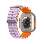 E2M Apple Watch 42-44-45-49mm KRD-28 Ocean Çift Renkli Kordon Lila
