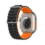 E2M Apple Watch 42-44-45-49mm KRD-28 Ocean Çift Renkli Kordon Siyah