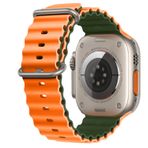 E2M Apple Watch 42-44-45-49mm KRD-28 Ocean Çift Renkli Kordon Turuncu