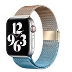 E2M Apple Watch 42-44-45-49mm KRD-31 Metal Çift Kordon Altın Sarısı