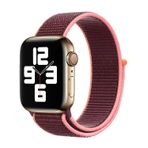 E2M Apple Watch 42-44 mm KRD-03 Hasır Kordon - 6 Mürdüm Rengi