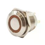 E34 16Mm Metal Buton Yaylı 12-24V Kırmızı Led Işıklı 1No