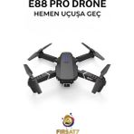 E88 Drone Katlanabilir 4K Hd Çift Kameralı Drone Wifili Quatcopter X3 Batarya App Kontrol Drone - Renkli