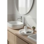 EA Home Concept Dekoratif Yuvarlak Beton Boncuklu Zen Tepsi & Sunum Tabağı | Minimalist Başucu Takı Standı - Beyaz