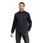 EA7 Erkek Pamuklu İnterlok Normal Kesim Fermuar Kapamalı Dik Yaka Uzun Kollu Sweatshirt, Mavi, S