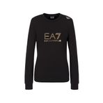 EA7 Kadın Sweatshirt, Bisiklet Yaka, Siyah, XL