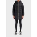 Ea7 Logolu Çıkarılabilir Kapüşonlu Calıdum7 Dolgulu Regular Fit Kaban Bayan Kaban 6RTL01 Tndaz 1200 - Siyah