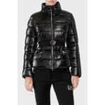 EA7 Logolu Regular Fit Kemerli Parlak Görünümlü Dik Yaka Mont Bayan Mont 6LTB12 Tnauz 1200 - S - Siyah