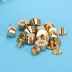 Eacam 10 Adet Pirinç Ayaklar Nailhead Çanta Çanta Bagaj Düz Damızlık Perçin Aksesuarları Ile, Ev Bagaj Alt Dekorasyon Için DIY Zanaat Malzemeleri