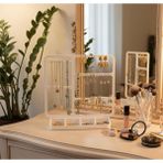 EAE Design Studio Takı Standı -Küpe Standı -Kolye Askısı -Modern Takı ve Küpe Standı - 5 bölmeli 20x20 - Beyaz