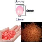 Eagenset Fosforlu Glow Turuncu 3x4mm Silikon Yumuşak Boncuk Olta Takımı, Çapari, Jig Yapım Malzemesi 50 Adet