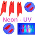 Eagenset Silikon Balık Kafası UV Neon Kırmızı Yapay Yem Olta Takımı, Çapari, Jig, Yapım Malzemesi 2 cm 5 Adet