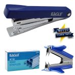Eagle 1001BDS Mavi 8 Sayfa Kapasiteli No:10 Cep Boy Zımba Makinası