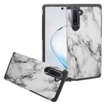 Eagle Cell - Samsung Galaxy Note 10 (SM-N970) için - Darbeye Dayanıklı Resimli Telefon Kılıfı - AD1 Beyaz Mermer