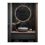 eagle mirror 100x100cm Yuvarlak Dekoratif Banyo Duvar Aynası Ledli Banyo Duvar Aynası