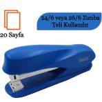 Eagle S7101 20 Sayfa Kapasiteli 24/6-26/6 Mavi Zımba Makinesi