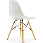 Eames Plastik Yan Sandalye, Charles & Ray Eames Ahşap Ayaklı Ikonik Tasarım - Beyaz